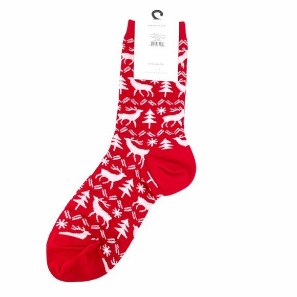 Vera Bradley Reindeer Intarsia Crew Socks, Red - Picture 2 of 4